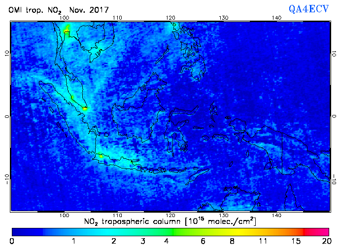 Regional Tropospheric NO2 of November 2017