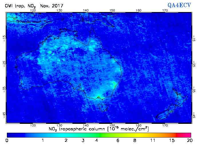 Regional Tropospheric NO2 of November 2017