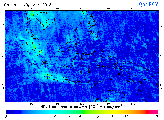 Regional Tropospheric NO2 of April 2018
