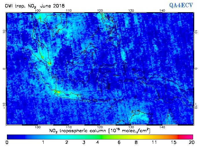 Regional Tropospheric NO2 of June 2018