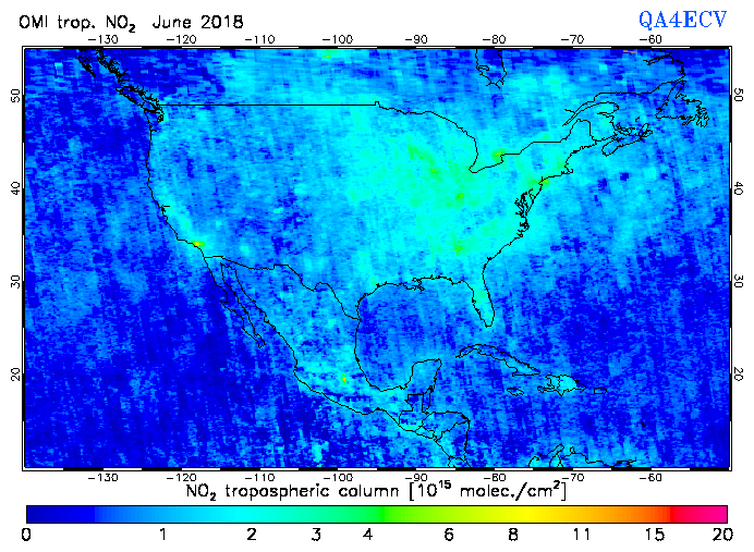 Regional Tropospheric NO2 of June 2018