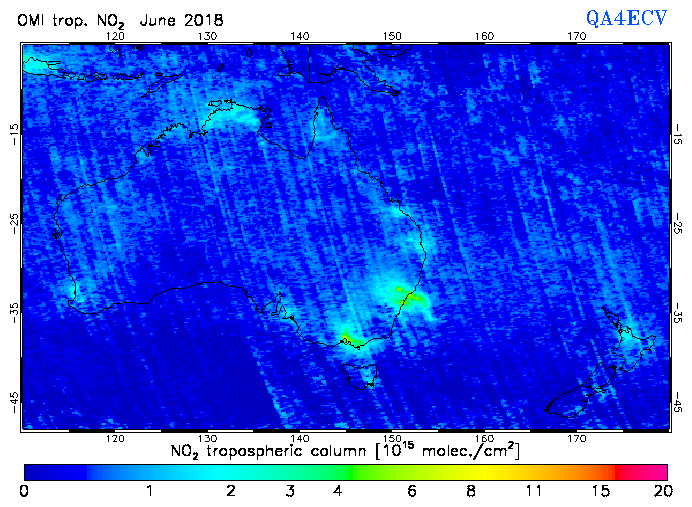 Regional Tropospheric NO2 of June 2018