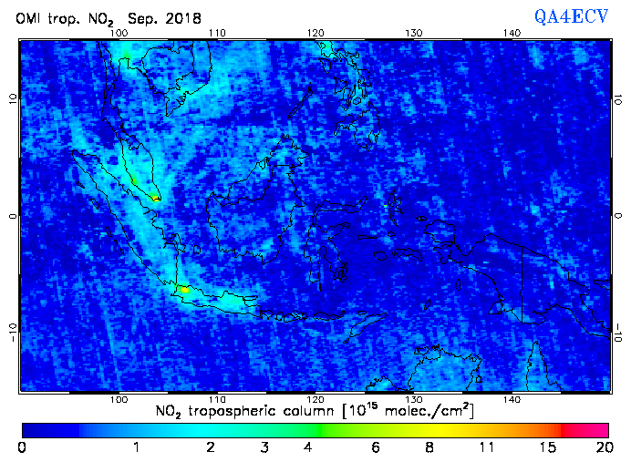 Regional Tropospheric NO2 of September 2018