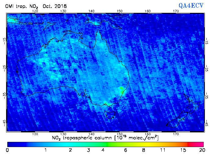 Regional Tropospheric NO2 of October 2018