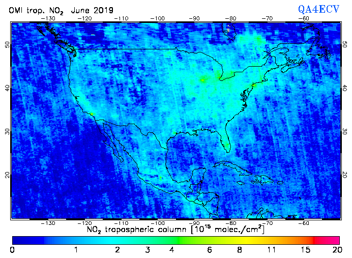 Regional Tropospheric NO2 of June 2019