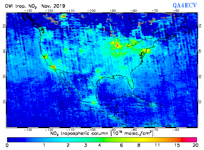 Regional Tropospheric NO2 of November 2019