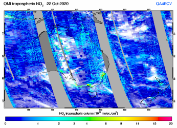 Tropospheric NO2 of 22 October 2020