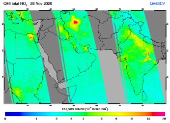 Total NO2 column of 28 November 2020