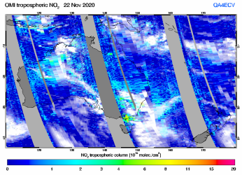 Tropospheric NO2 of 22 November 2020