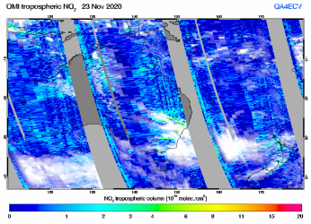 Tropospheric NO2 of 23 November 2020