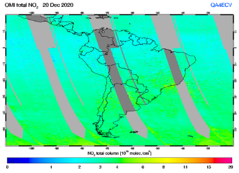 Total NO2 column of 20 December 2020