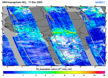 Tropospheric NO2 of 17 December 2020