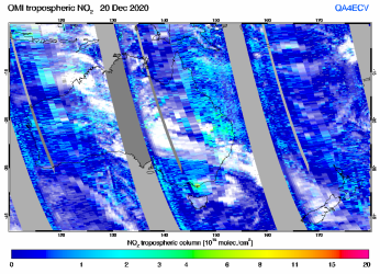 Tropospheric NO2 of 20 December 2020