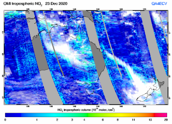 Tropospheric NO2 of 23 December 2020
