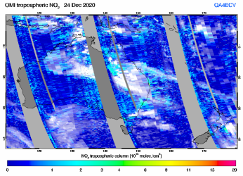 Tropospheric NO2 of 24 December 2020