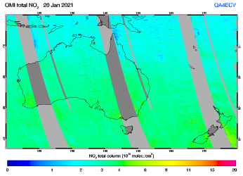 Total NO2 column of 20 January 2021