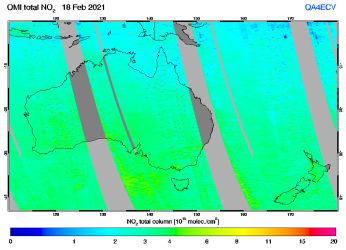 Total NO2 column of 18 February 2021