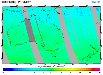 Total NO2 column of 20 February 2021