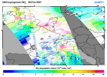 Tropospheric NO2 of 06 February 2021