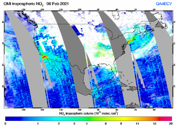 Tropospheric NO2 of 06 February 2021