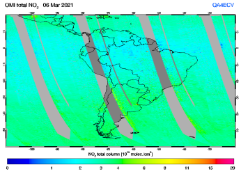 Total NO2 column of 06 March 2021