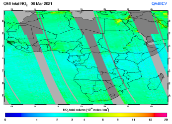 Total NO2 column of 06 March 2021