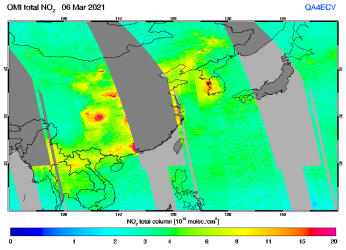 Total NO2 column of 06 March 2021