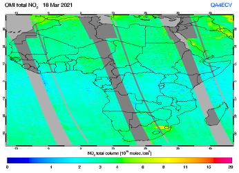 Total NO2 column of 18 March 2021
