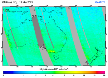 Total NO2 column of 19 March 2021