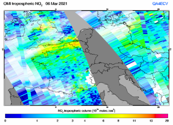Tropospheric NO2 of 06 March 2021
