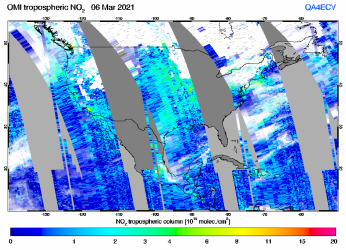 Tropospheric NO2 of 06 March 2021