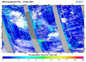 Tropospheric NO2 of 19 March 2021