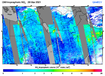 Tropospheric NO2 of 28 March 2021
