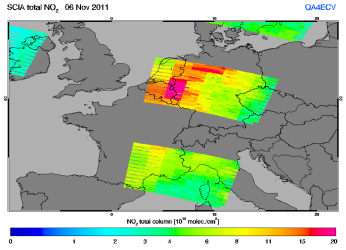 Total NO2 column of 06 November 2011