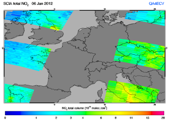 Total NO2 column of 06 January 2012