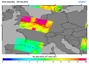 Total NO2 column of 06 February 2012