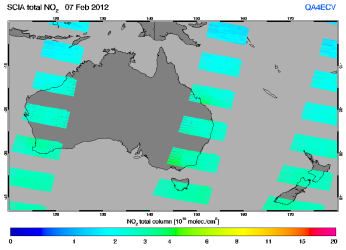 Total NO2 column of 07 February 2012
