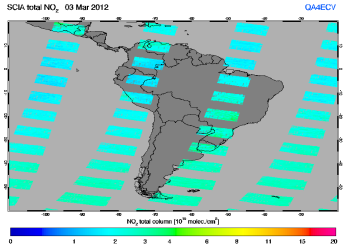 Total NO2 column of 03 March 2012