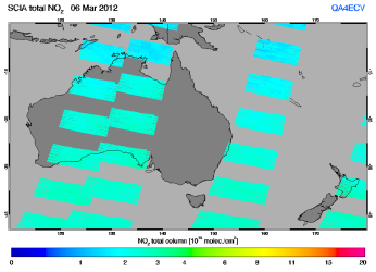 Total NO2 column of 06 March 2012