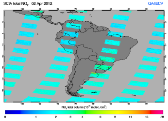 Total NO2 column of 02 April 2012
