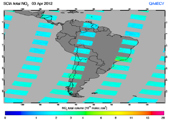 Total NO2 column of 03 April 2012