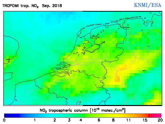 Regional Tropospheric NO2 of September 2018
