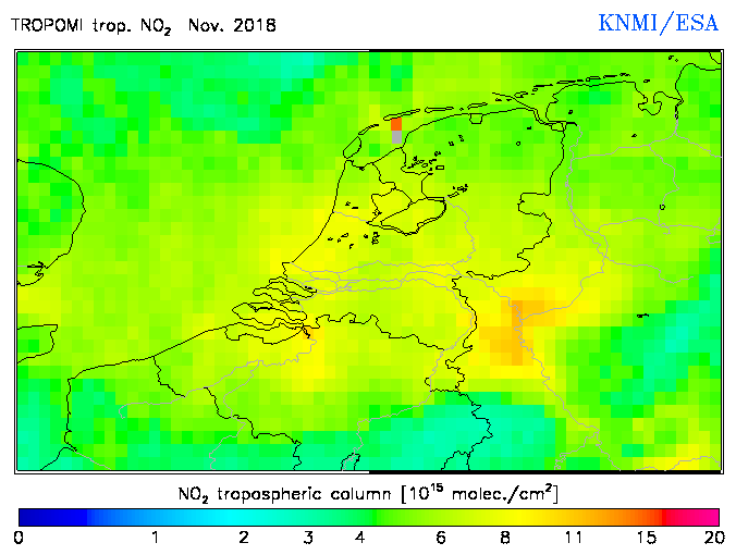 Regional Tropospheric NO2 of November 2018