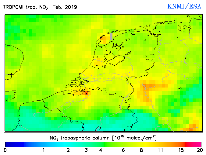 Regional Tropospheric NO2 of February 2019