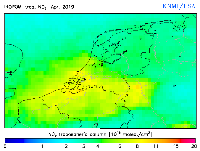 Regional Tropospheric NO2 of April 2019