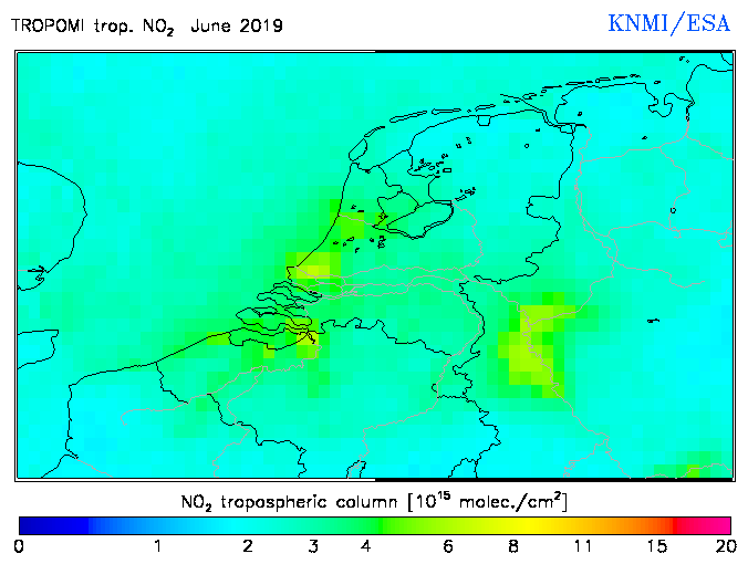 Regional Tropospheric NO2 of June 2019