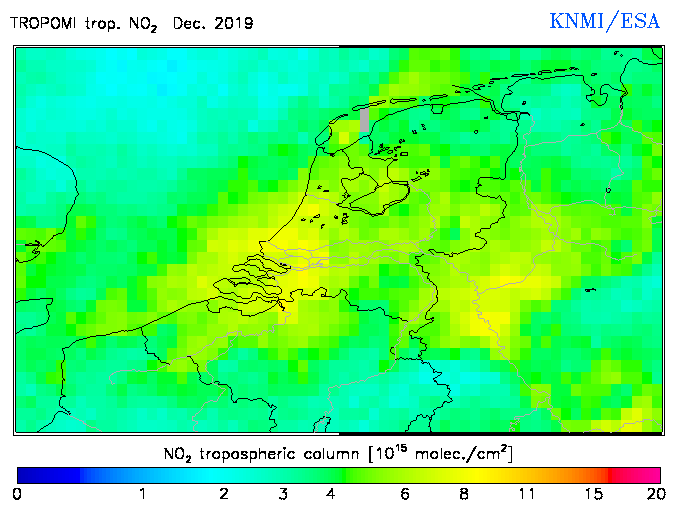 Regional Tropospheric NO2 of December 2019