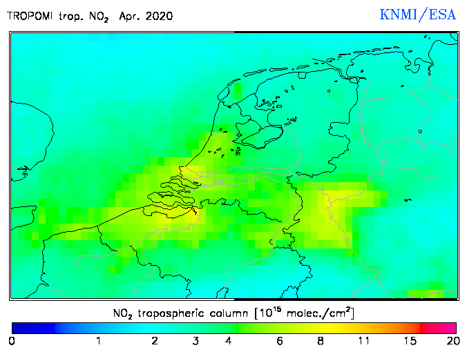 Regional Tropospheric NO2 of April 2020