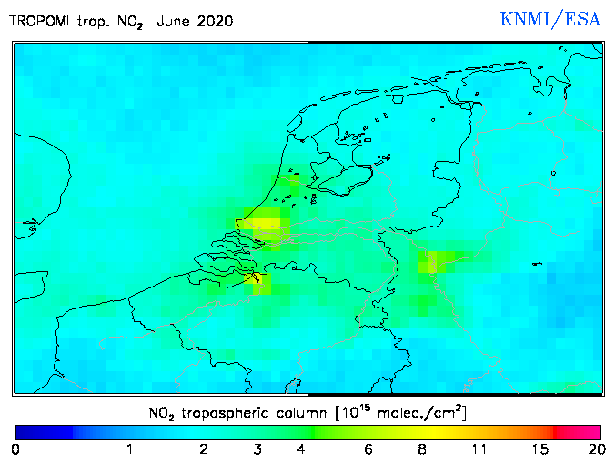 Regional Tropospheric NO2 of June 2020