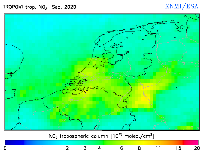 Regional Tropospheric NO2 of September 2020